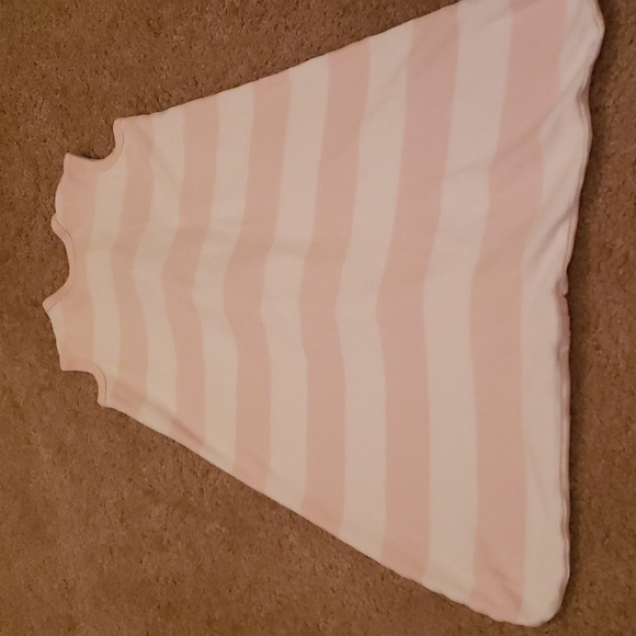 Burt's Bees Baby M 6-12M Girl Pink White Striped Sleep Sack - Picture 3 of 5